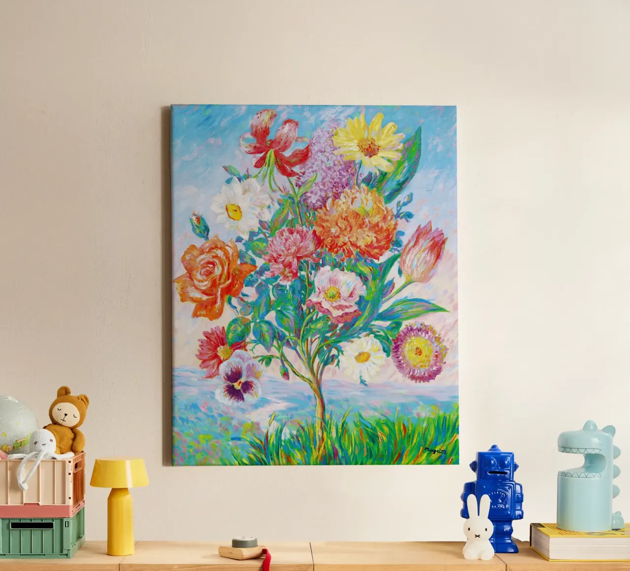 Premeditatie door René Magritte canvas met Baklijst van Classic Art Prints