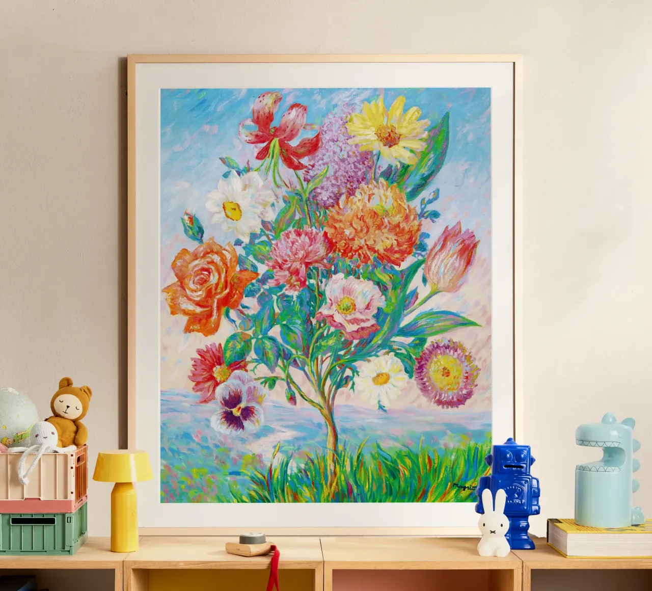 Premeditazione di René Magritte poster con telaio in alluminio da Classic Art Prints