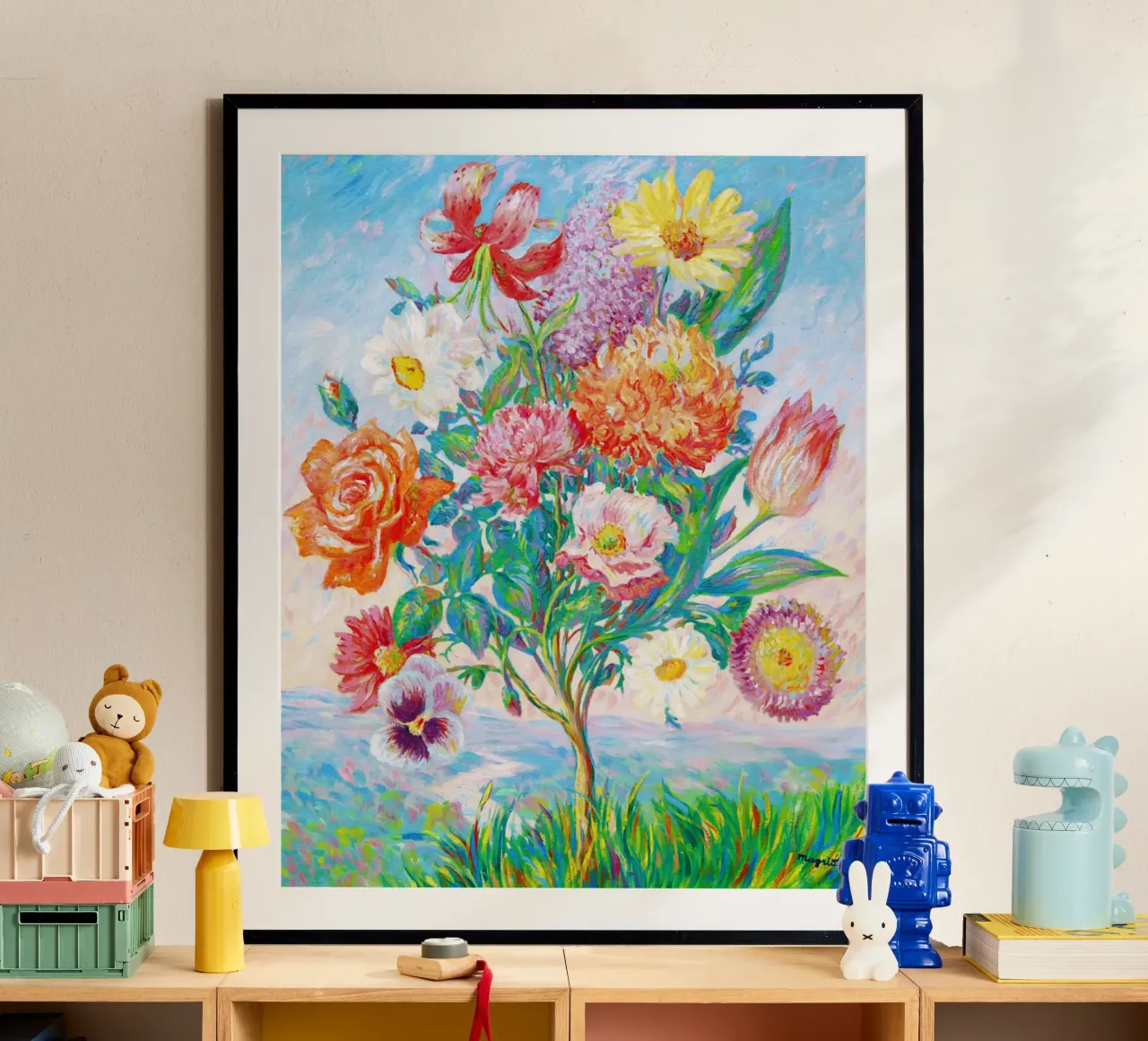 Premeditazione di René Magritte poster con telaio in alluminio da Classic Art Prints