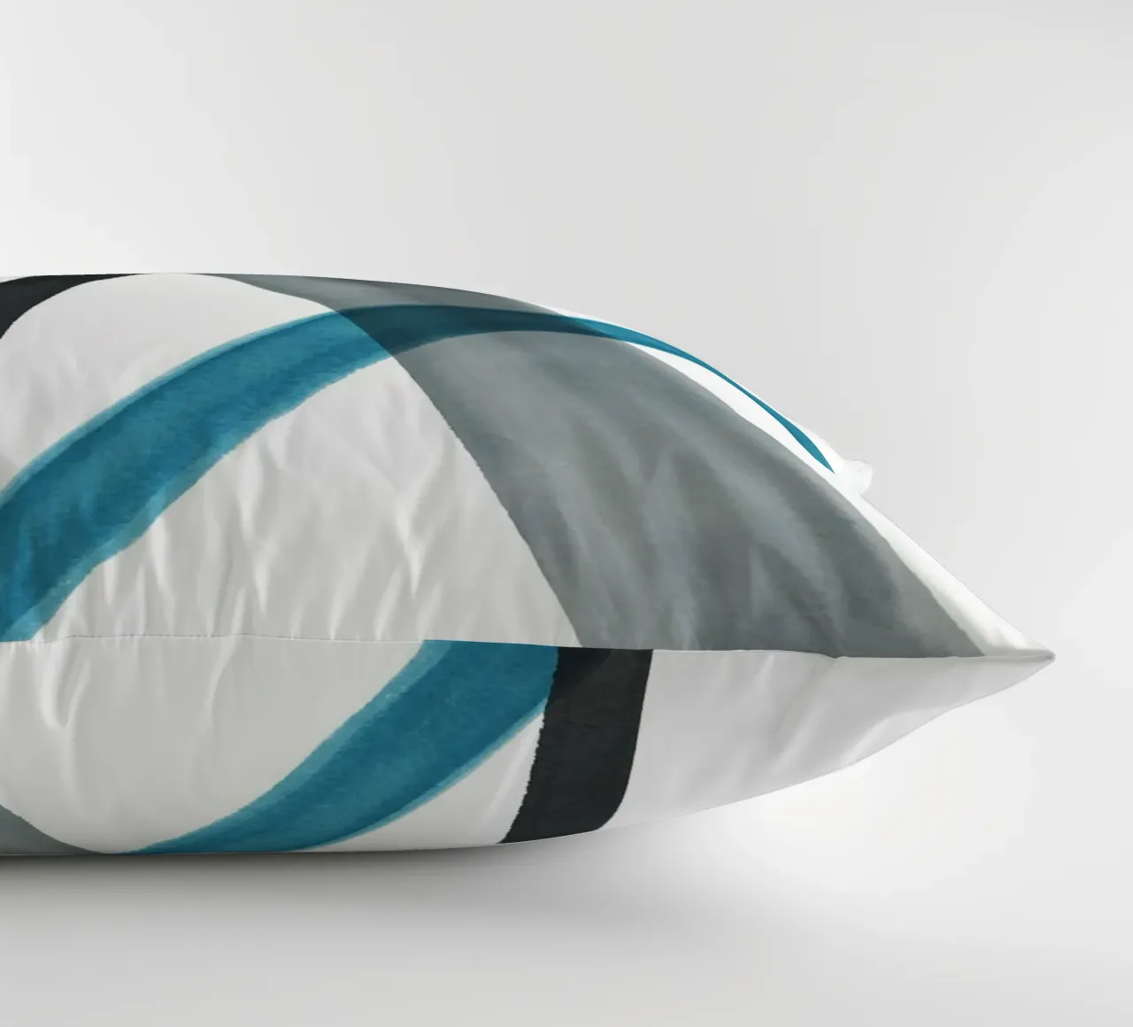 Linee acquerellate in toni freddi 1 cuscino da NouveauPrints