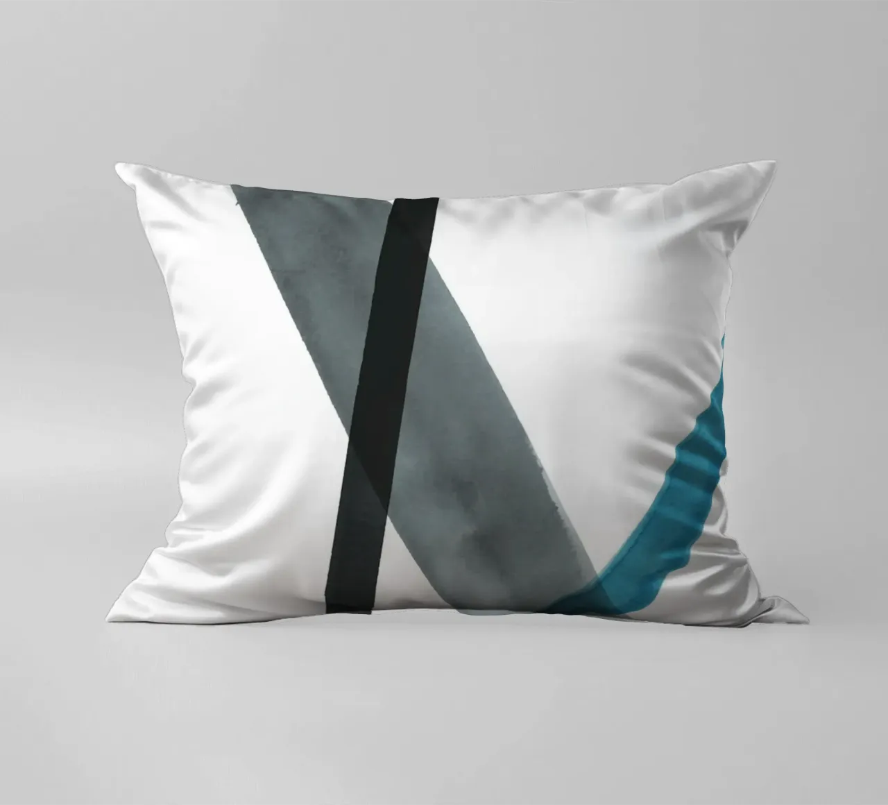 Linee acquerellate in toni freddi 1 cuscino da NouveauPrints