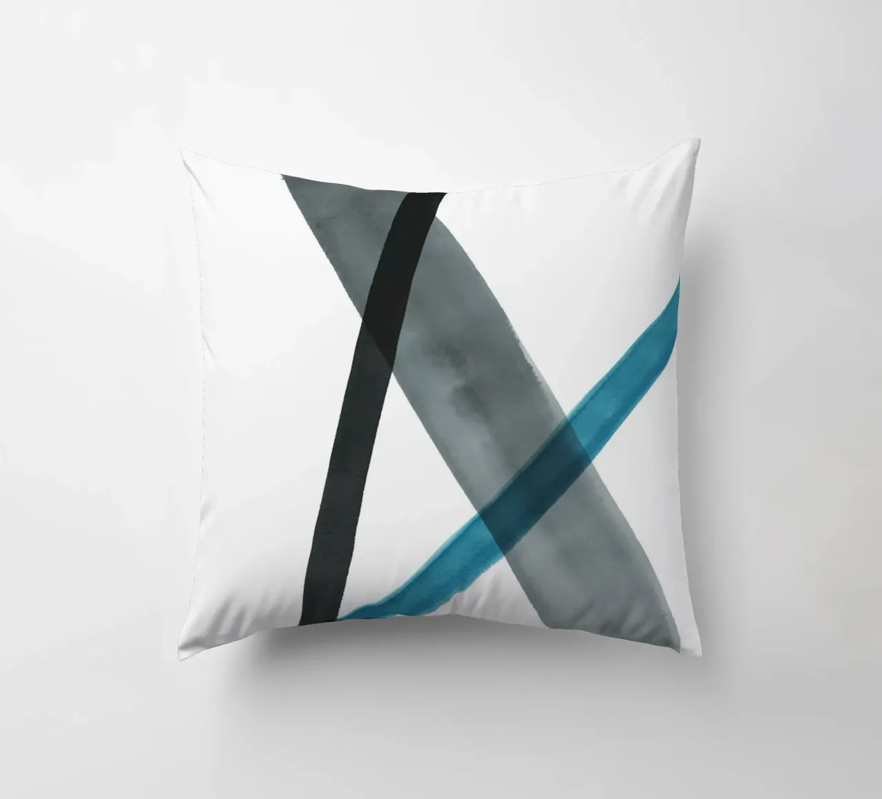 Linee acquerellate in toni freddi 1 cuscino da NouveauPrints