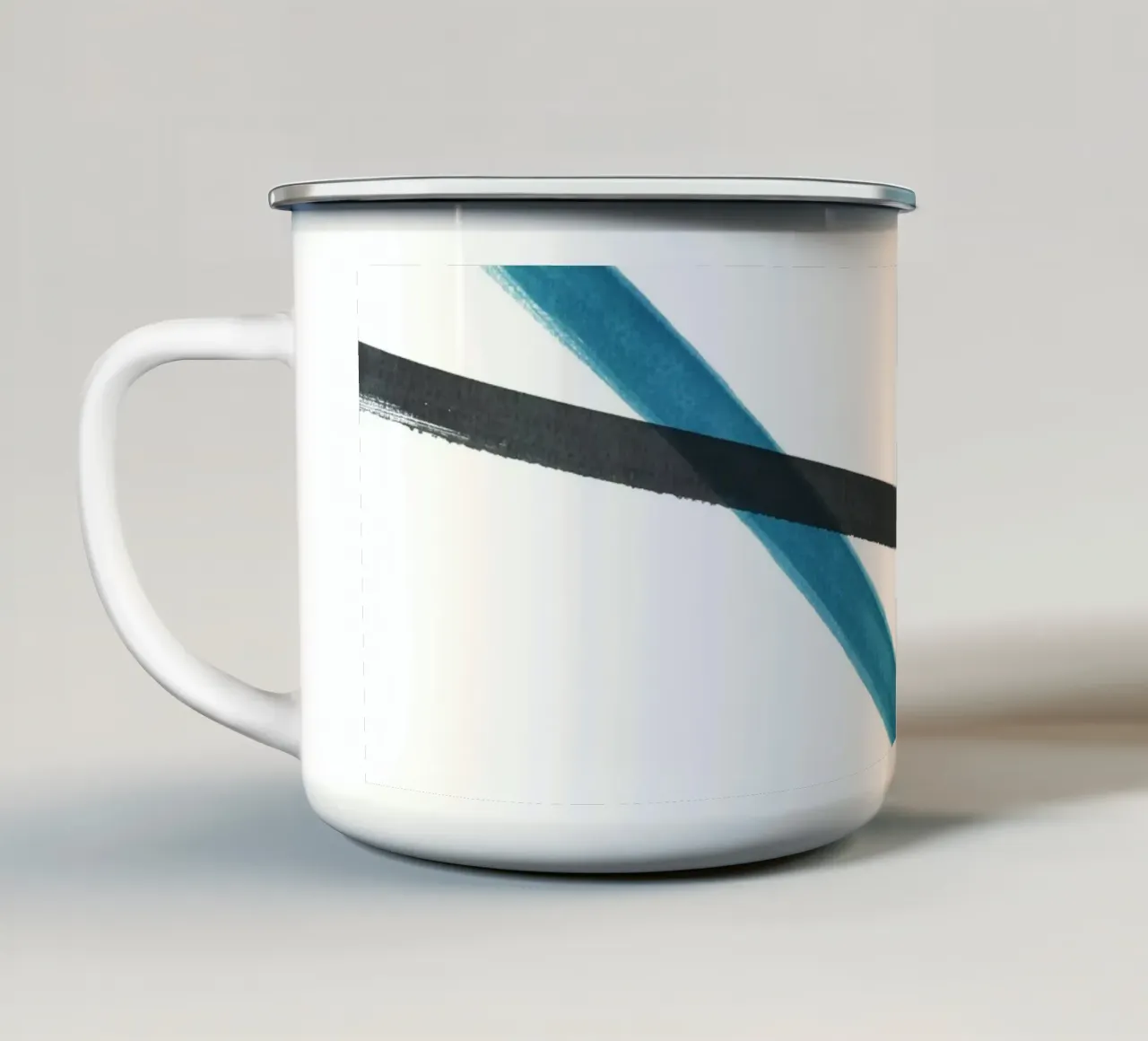 Linee acquerellate in toni freddi 1 tazza in smalto da NouveauPrints