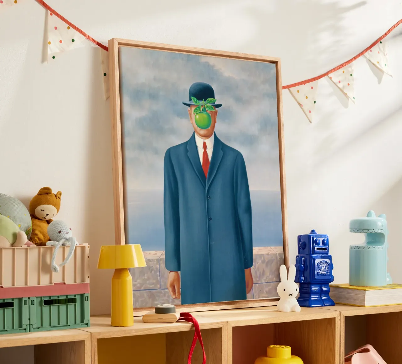 The Son of Man by René Magritte canvas with Floater frame by Classic Art Prints