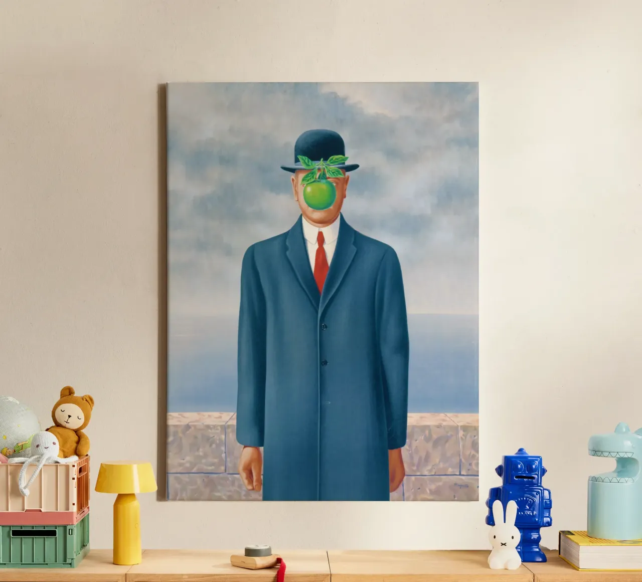 The Son of Man by René Magritte canvas with Floater frame by Classic Art Prints