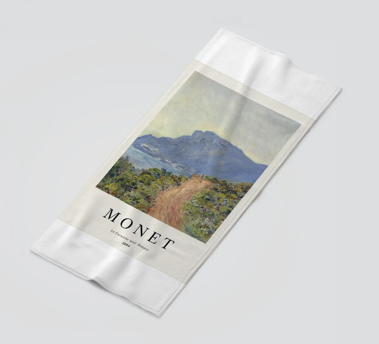 a path carved into the edge af a cliff beach towel by SMG Store