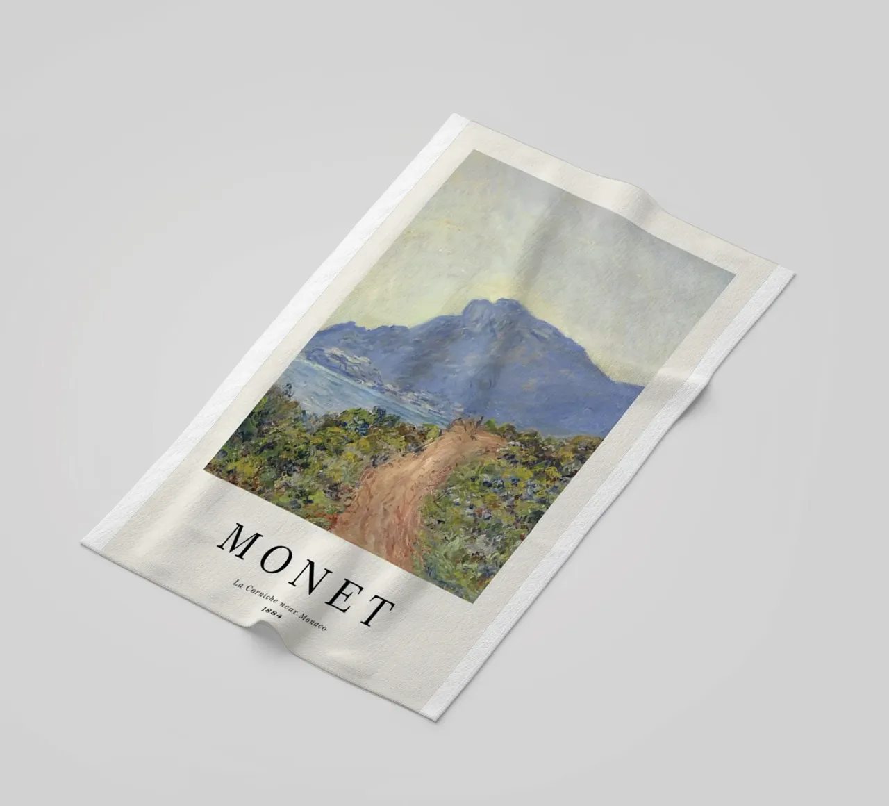 a path carved into the edge af a cliff beach towel by SMG Store