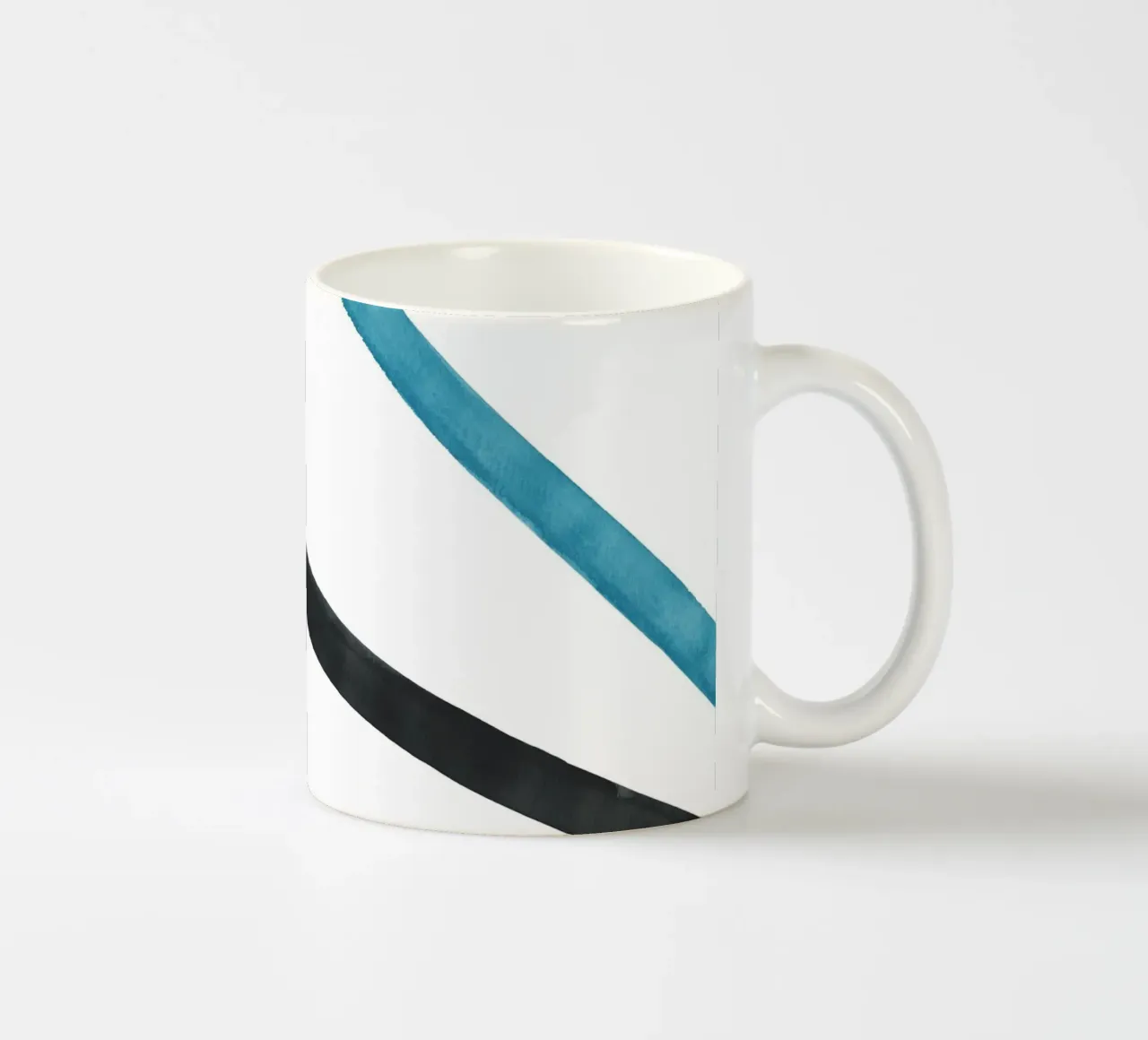 Linee acquerellate in toni freddi 2 tazza in ceramica da NouveauPrints