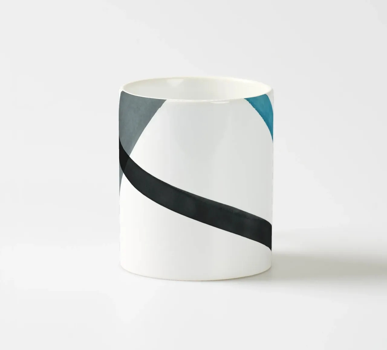 Linee acquerellate in toni freddi 2 tazza in ceramica da NouveauPrints