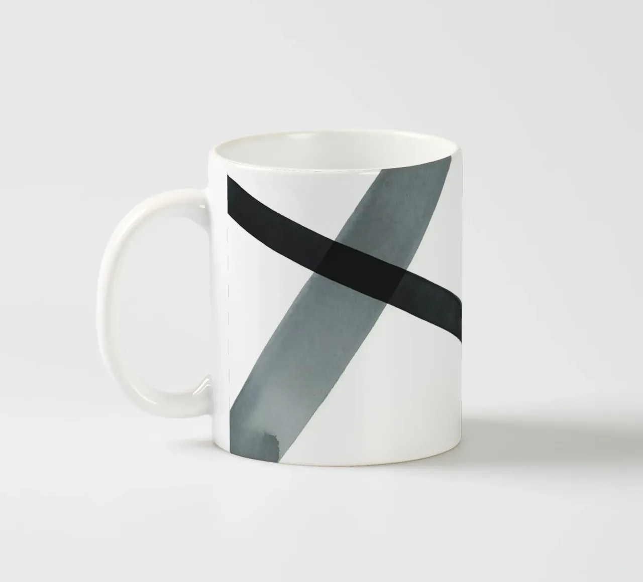 Linee acquerellate in toni freddi 2 tazza in ceramica da NouveauPrints