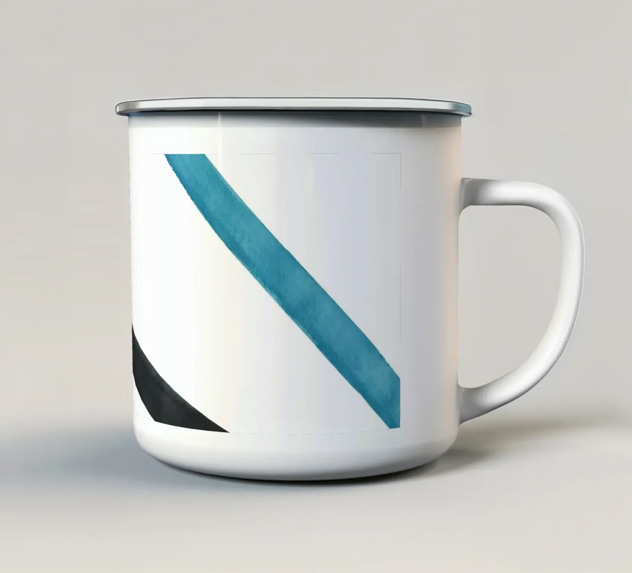 Linee acquerellate in toni freddi 2 tazza in smalto da NouveauPrints