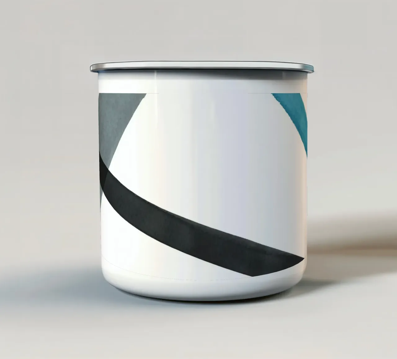 Linee acquerellate in toni freddi 2 tazza in smalto da NouveauPrints