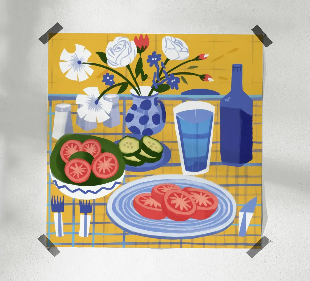 Bodegón de tostadas de tomate poster de Bruce Juice
