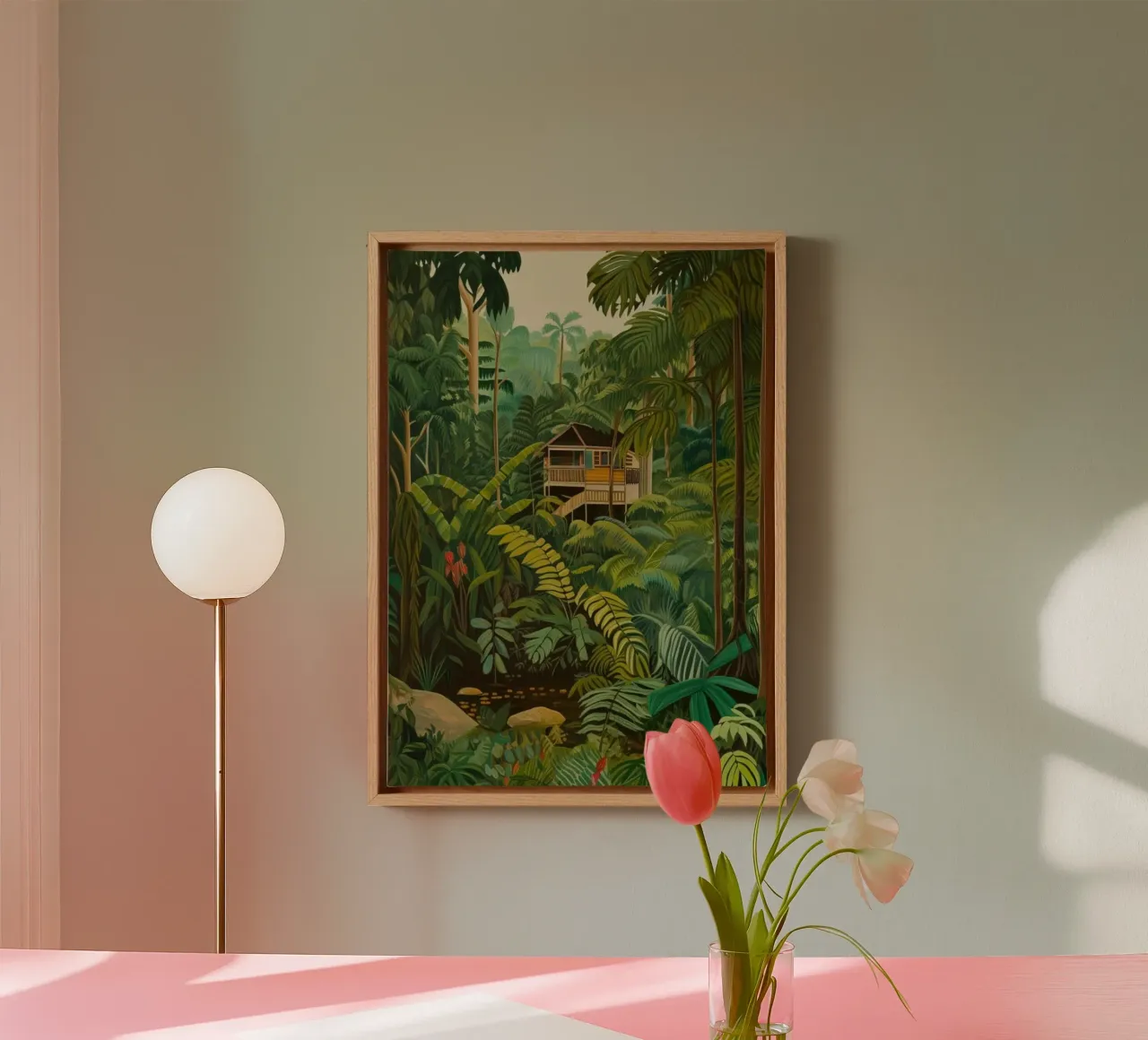 gigli della giungla tropicale tela con Cornice a cassetta da taylor shop