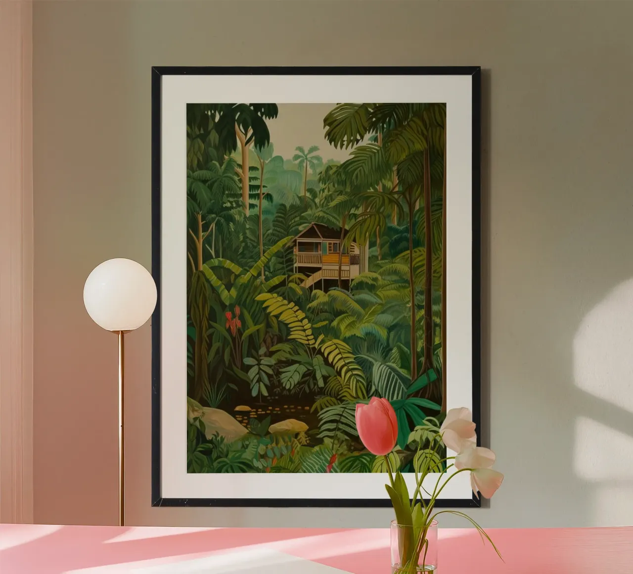 gigli della giungla tropicale poster con telaio in plastica da taylor shop