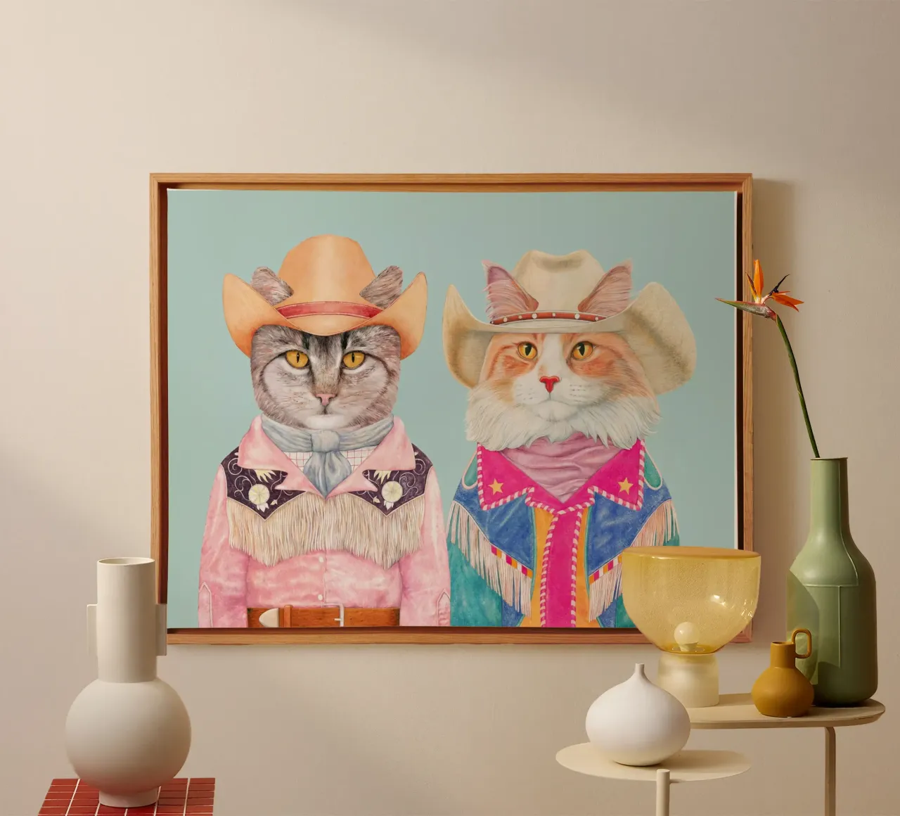 Rodeokatten - Tabby & Ginger canvas met Baklijst van Animal Crew