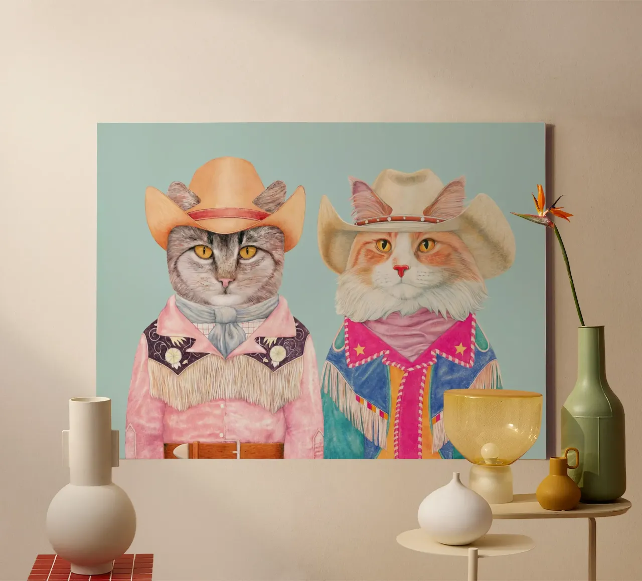 Rodeokatten - Tabby & Ginger canvas met Baklijst van Animal Crew