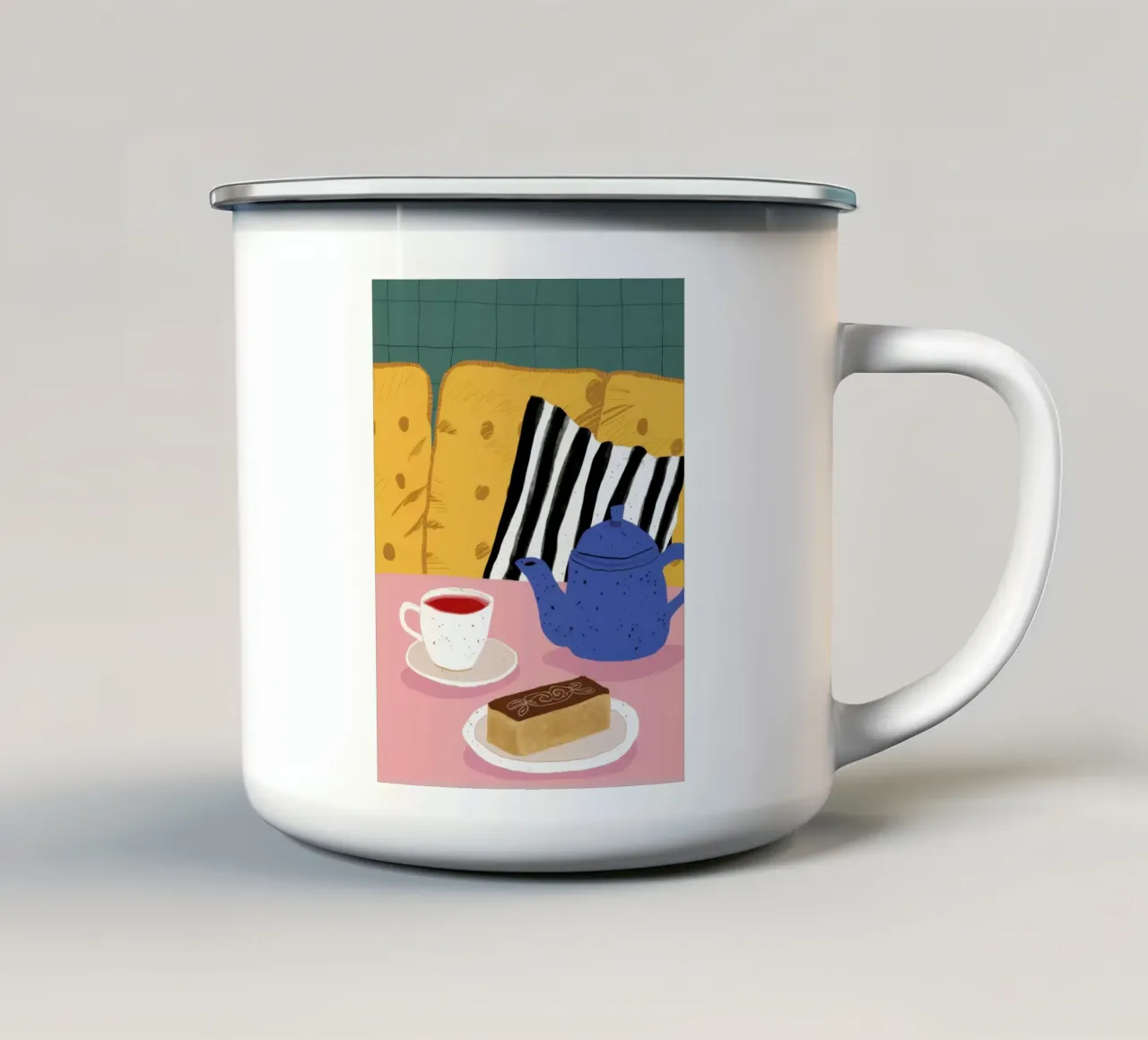 Teiera a righe Stillness tazza in smalto da Bruce Juice