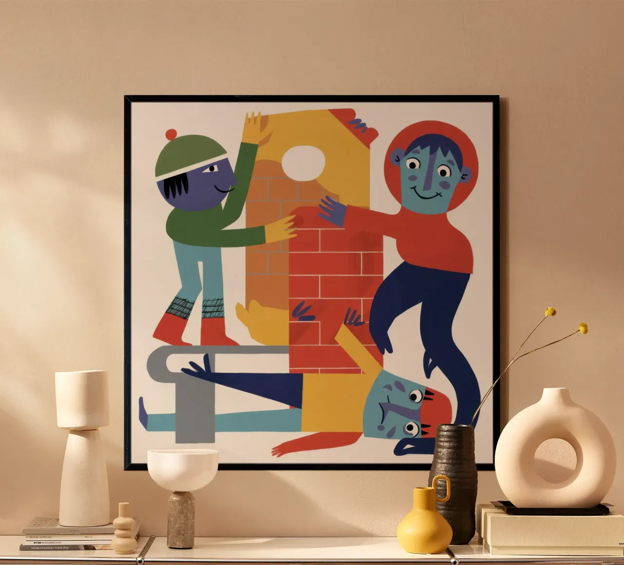 Collaborative Abstract Effort poster with aluminum frame by Autumn Season