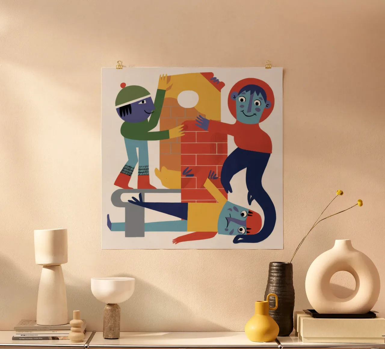 Collaborative Abstract Effort poster with aluminum frame by Autumn Season