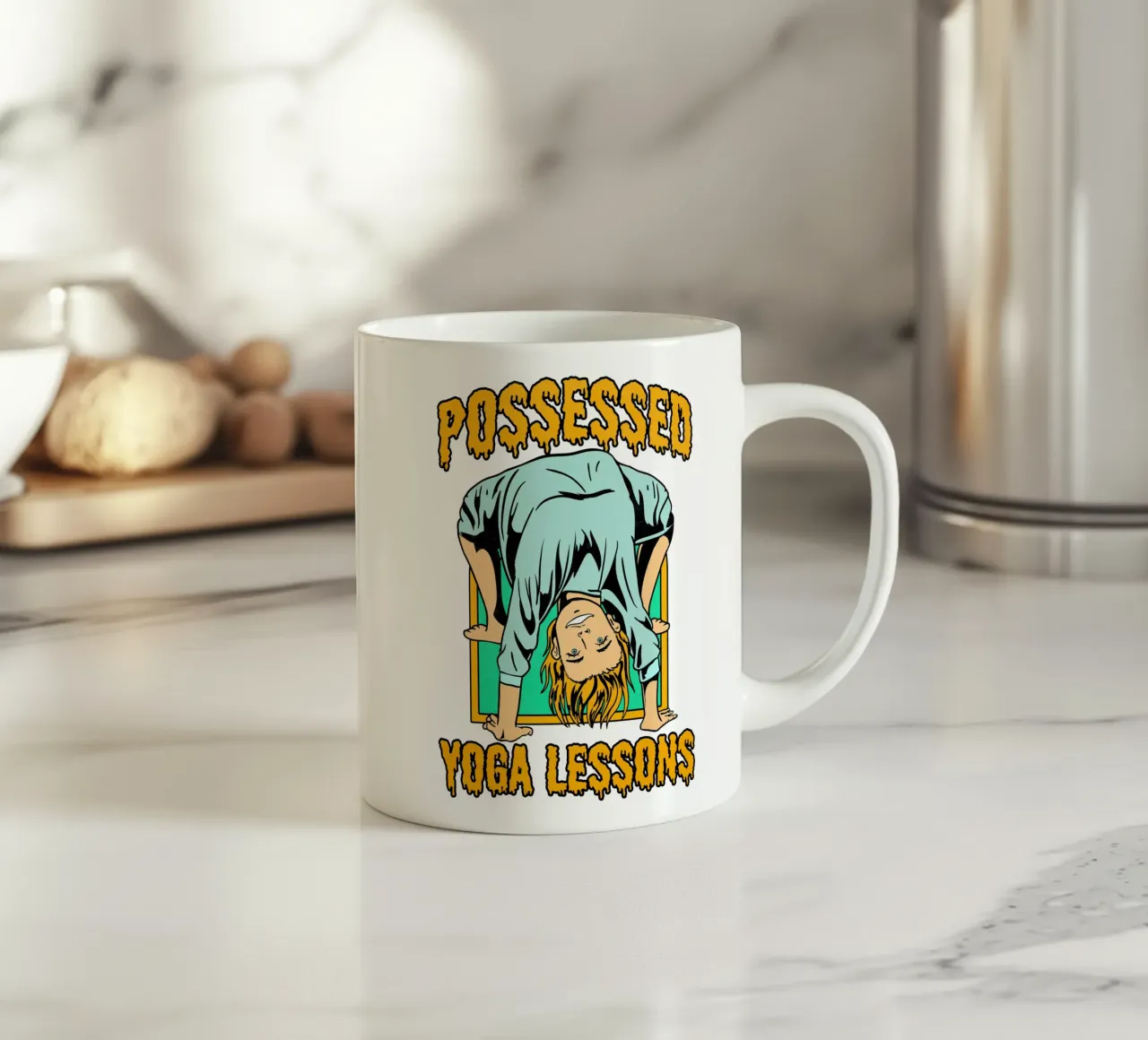 POSSESSED YOGA LESSONS tazza in ceramica da edsonramosart