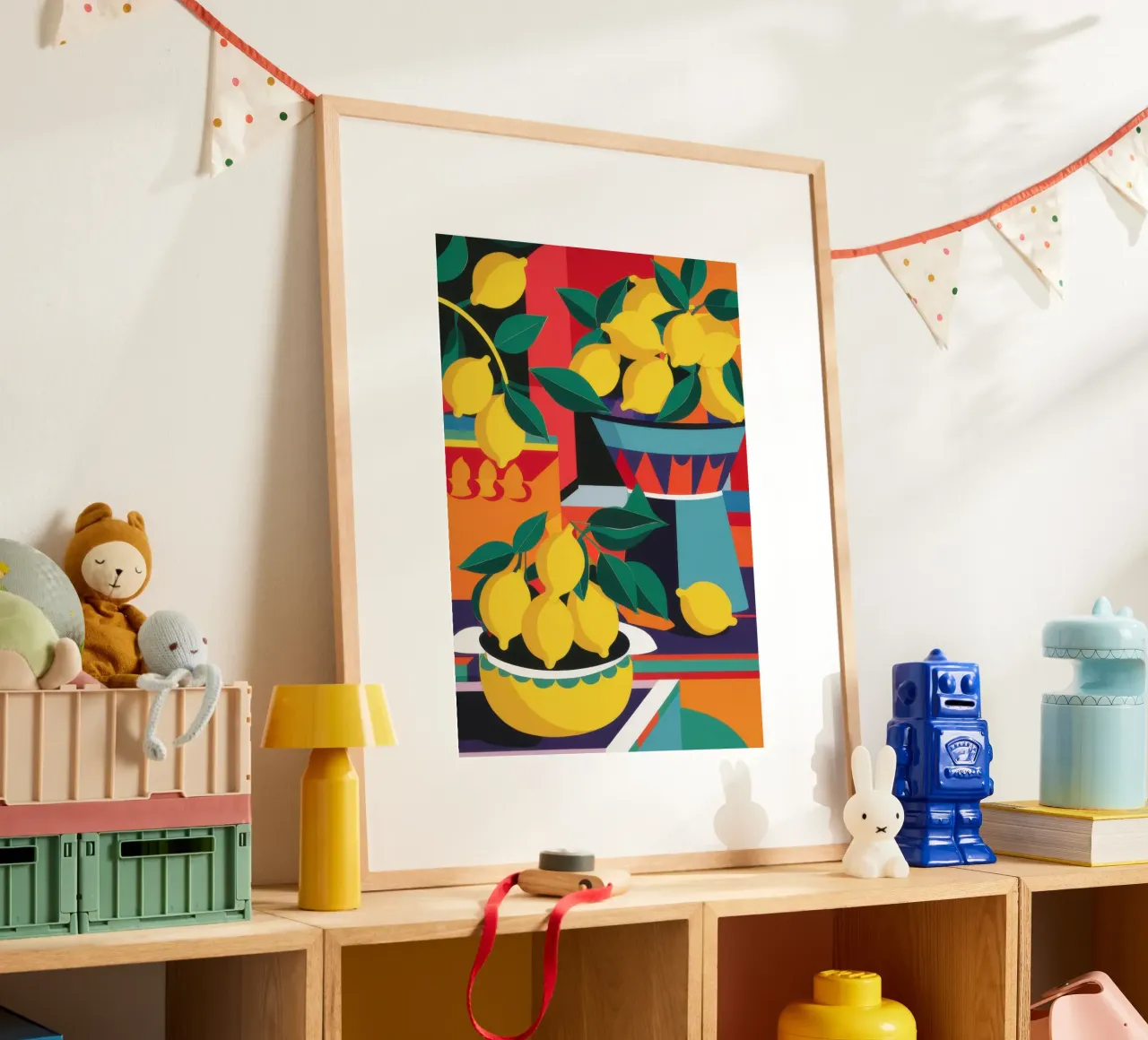 Radiosità abbondante del limone poster con telaio in legno da Autumn Season