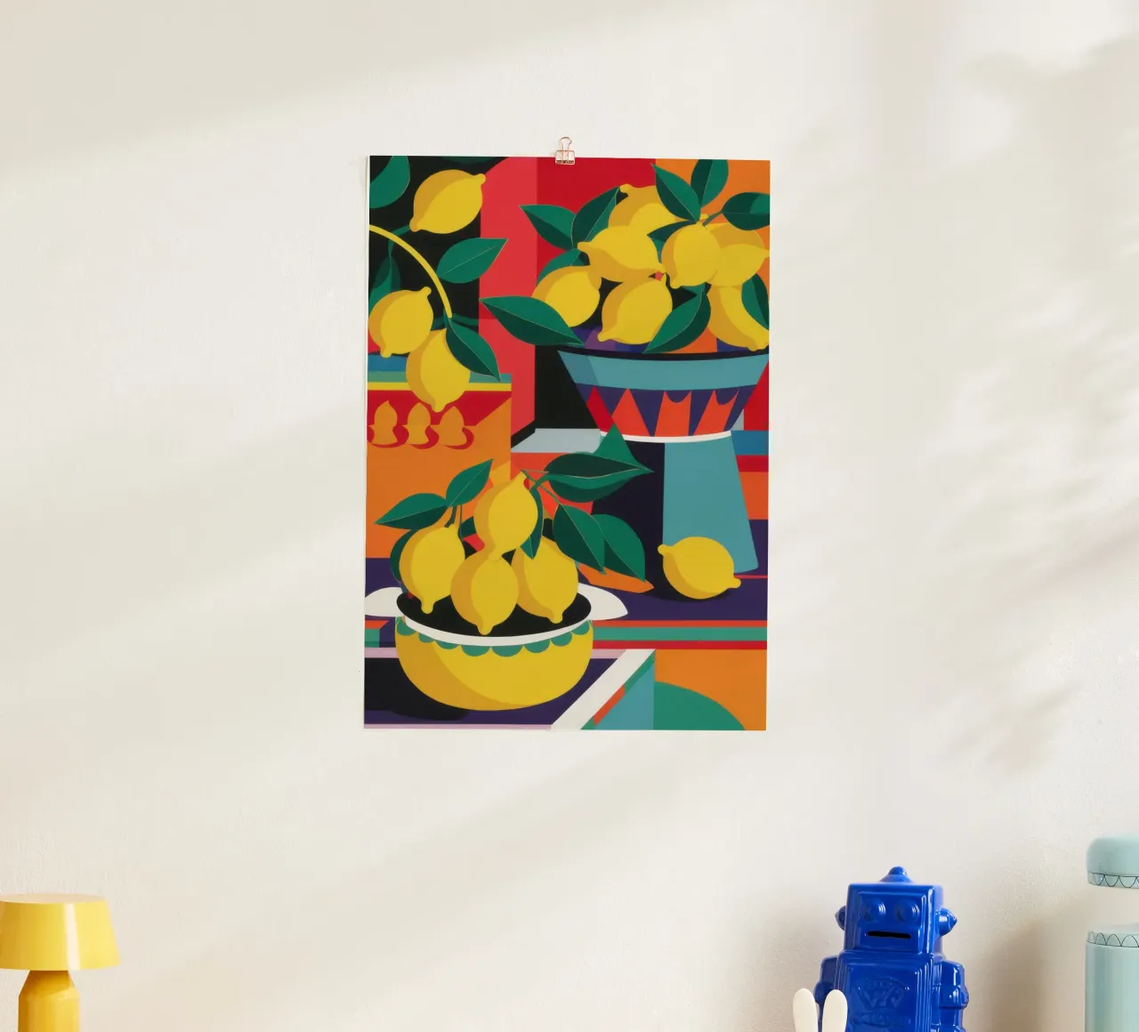 Radiosità abbondante del limone poster con telaio in legno da Autumn Season