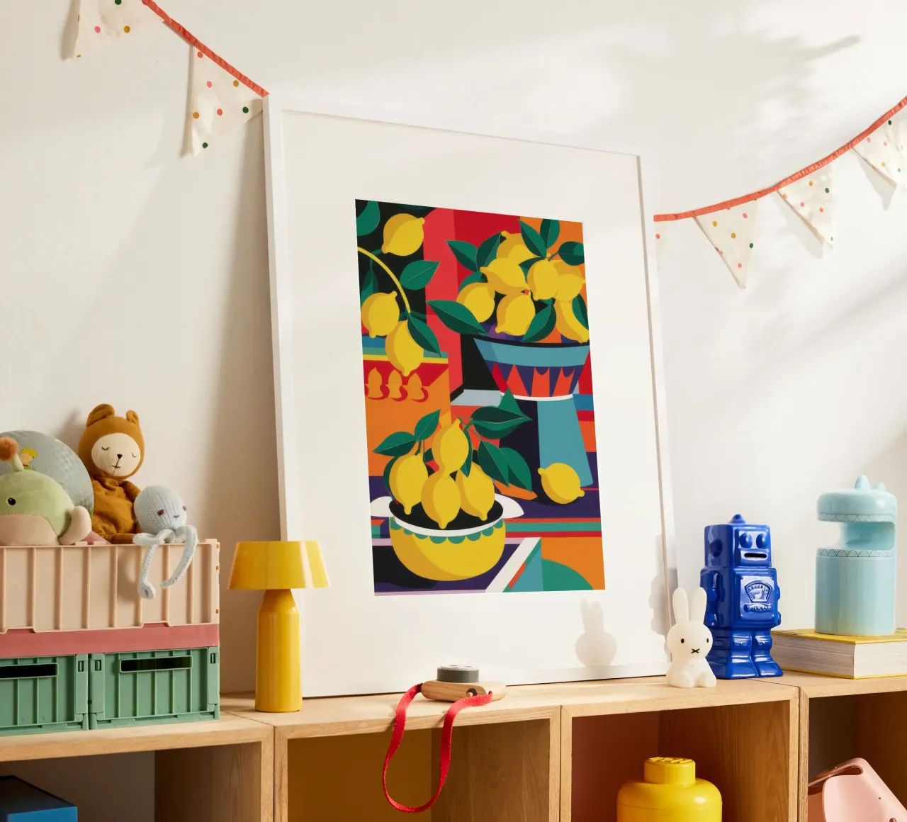 Radiosità abbondante del limone poster con telaio in legno da Autumn Season