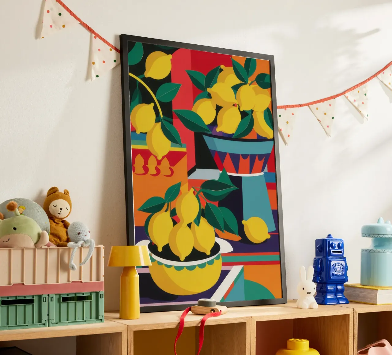 Radiosità abbondante del limone poster con telaio in legno da Autumn Season