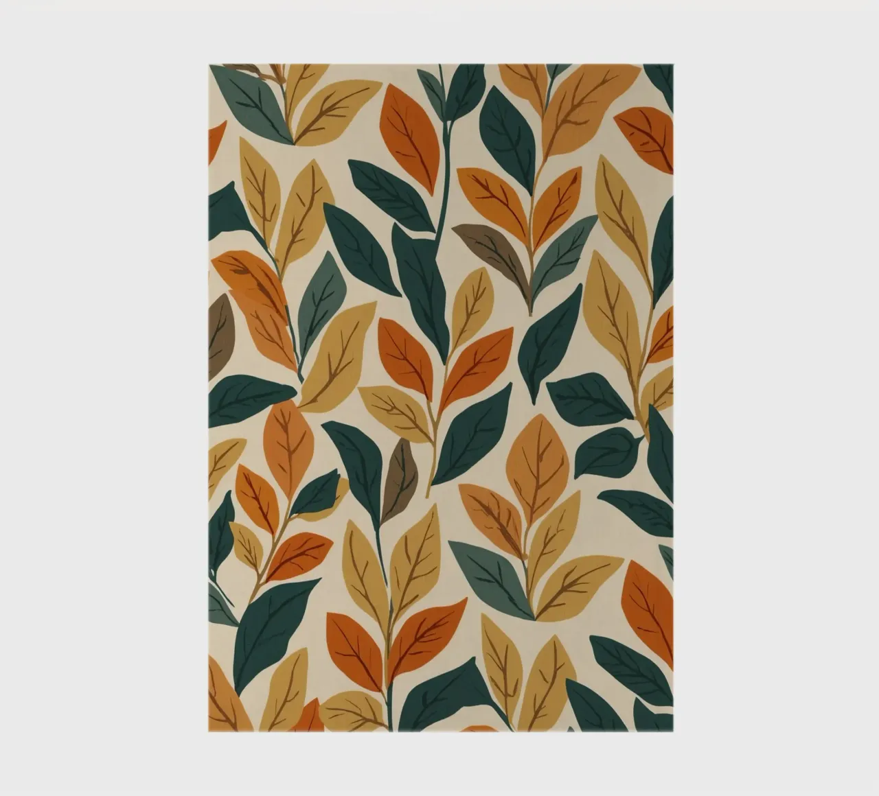 Repeating Pattern of Colored Leaves on Beige Background notebook by DesignDoodle