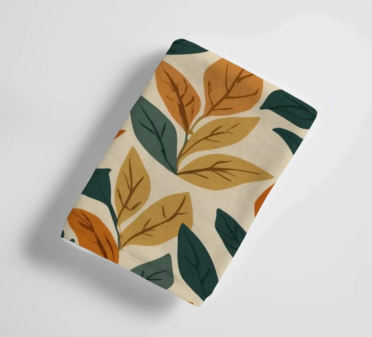 Repeating Pattern of Colored Leaves on Beige Background towel by DesignDoodle