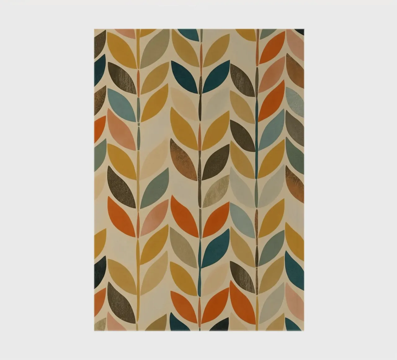 Repeating Leaf Stalk Pattern Multicolored wallpaper notebook by DesignDoodle