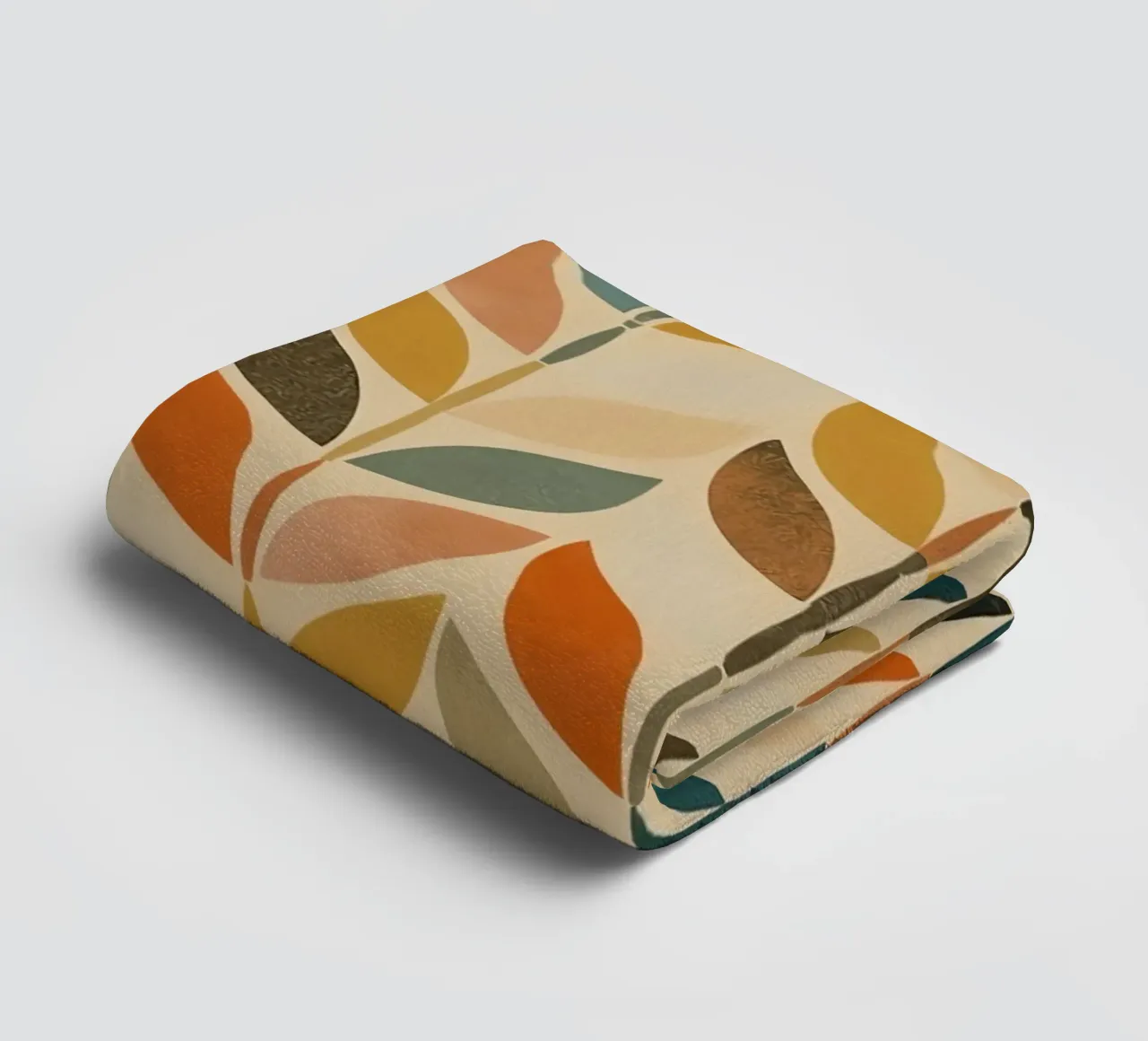 Repeating Leaf Stalk Pattern Multicolored wallpaper towel by DesignDoodle