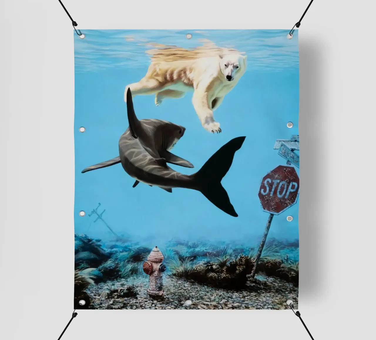 Josh Keyes Turbolenza telo in pvc da Trudeau Art Galley