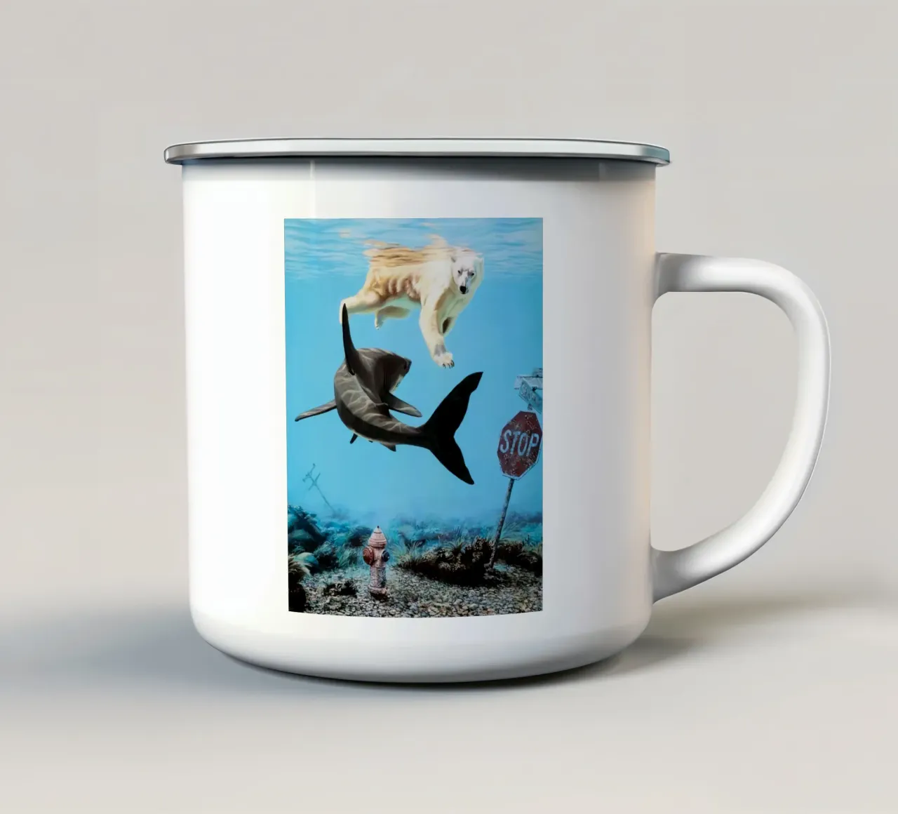 Josh Keyes Turbolenza tazza in smalto da Trudeau Art Galley
