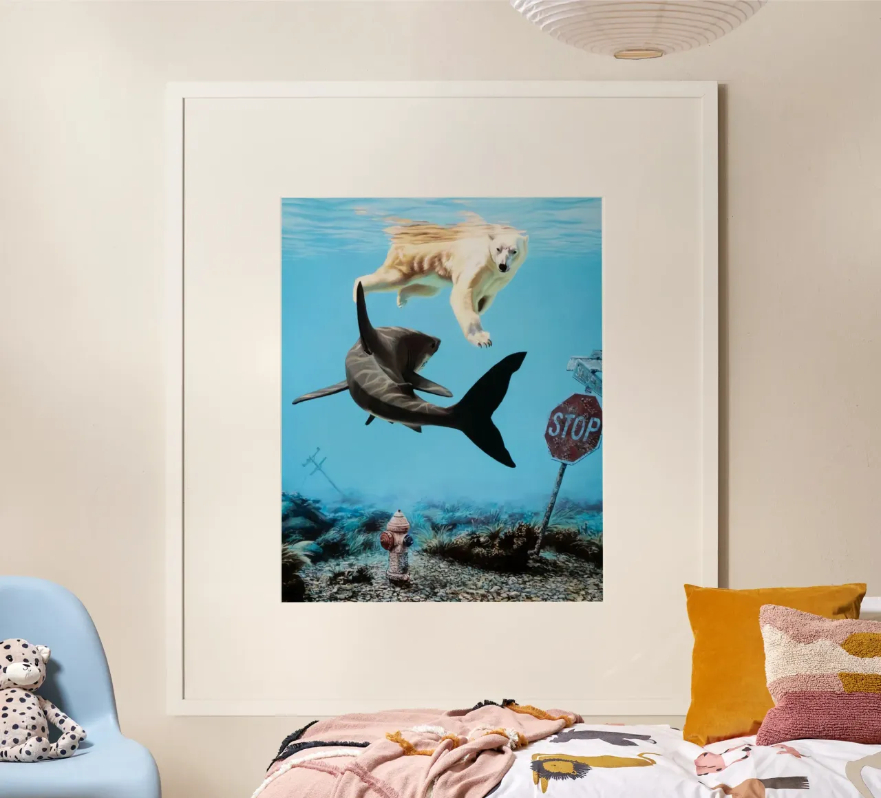 Josh Keyes Turbolenza poster con telaio in plastica da Trudeau Art Galley