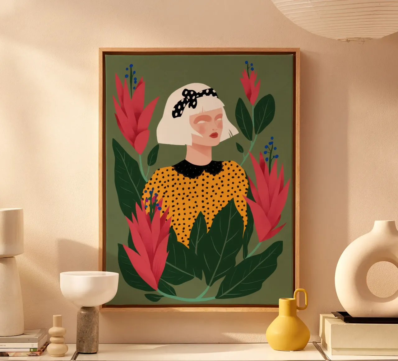 Luipaardprint Poise canvas met Baklijst van Bruce Juice