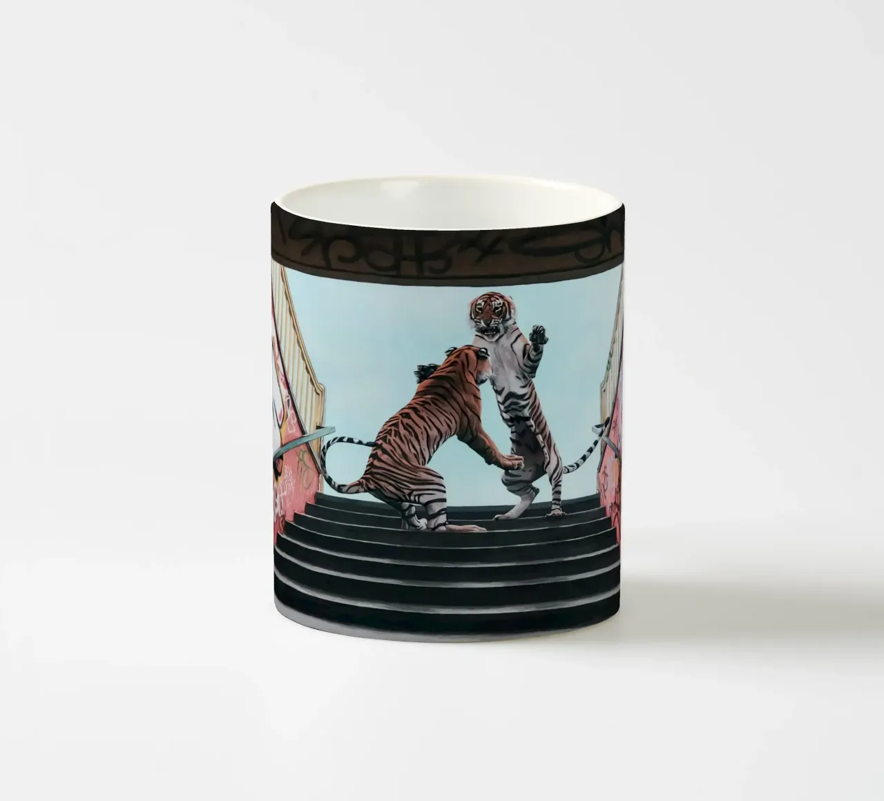 Josh Keyes: "Stairway to Heaven tazza in ceramica da Trudeau Art Galley