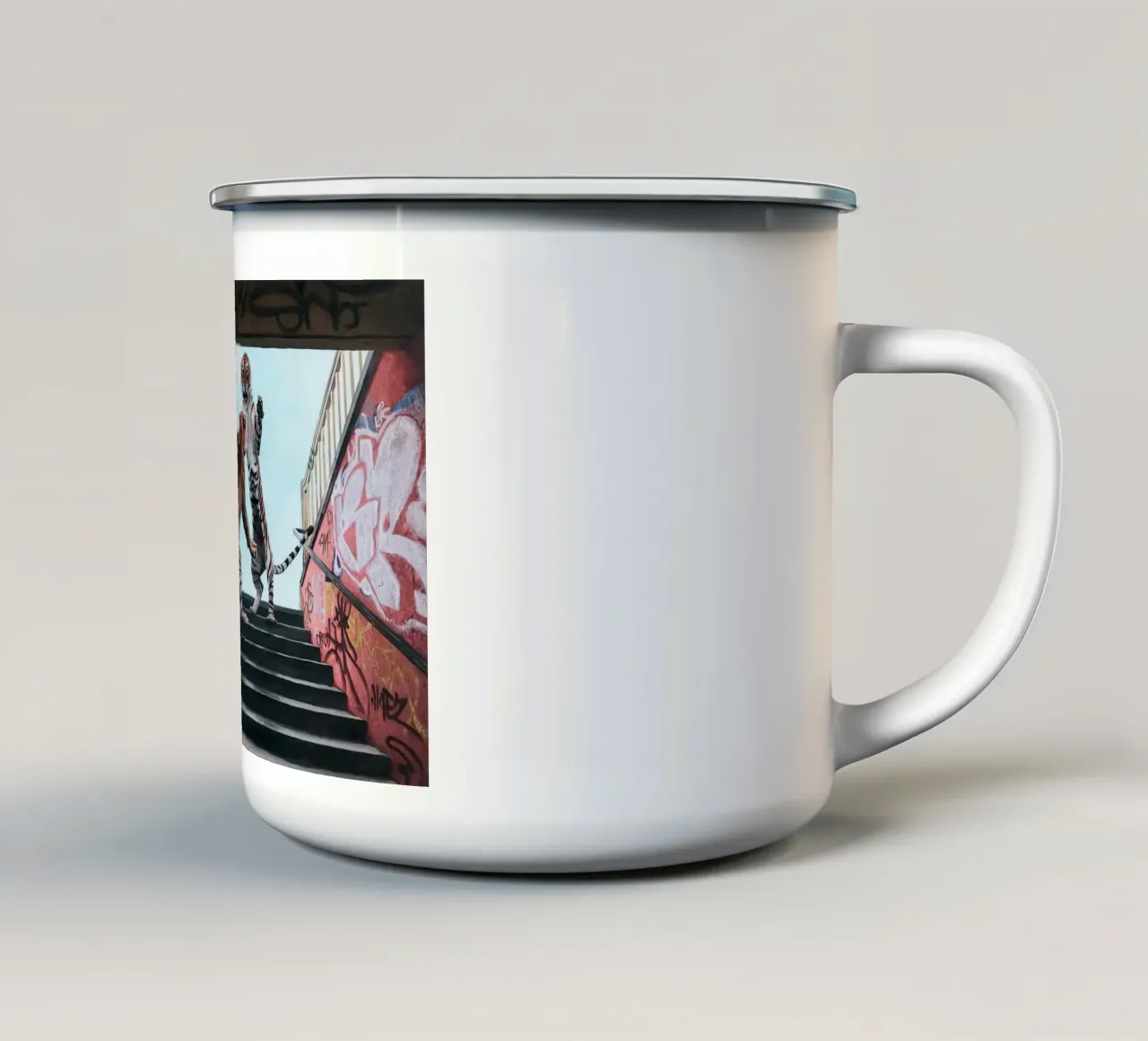Josh Keyes: "Stairway to Heaven tazza in smalto da Trudeau Art Galley