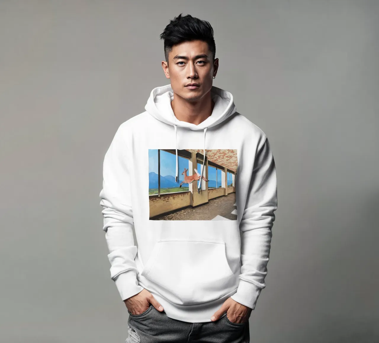 Josh Keyes Dentro e fuori felpa con cappuccio da Trudeau Art Galley