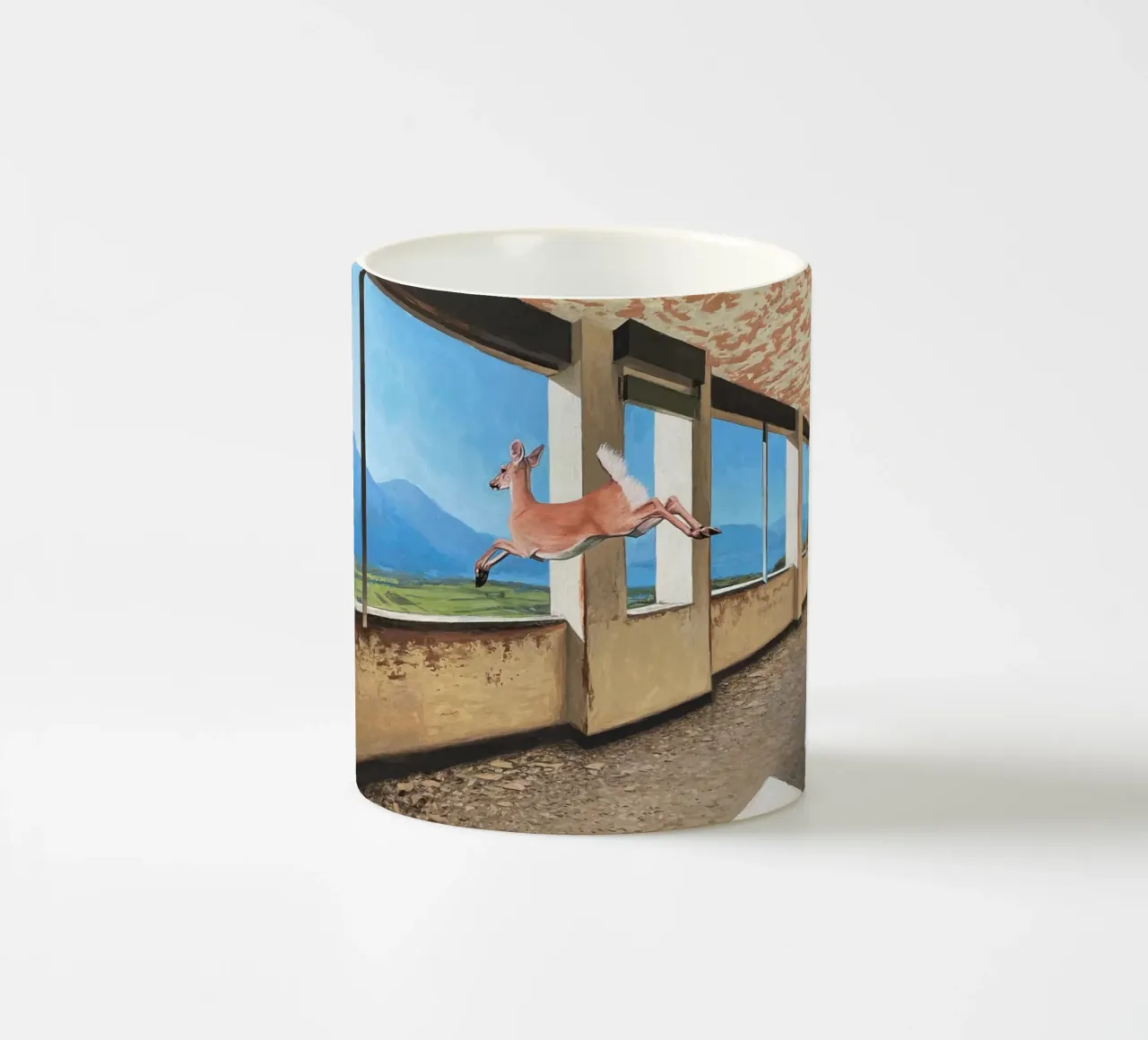 Josh Keyes Dentro e fuori tazza in ceramica da Trudeau Art Galley