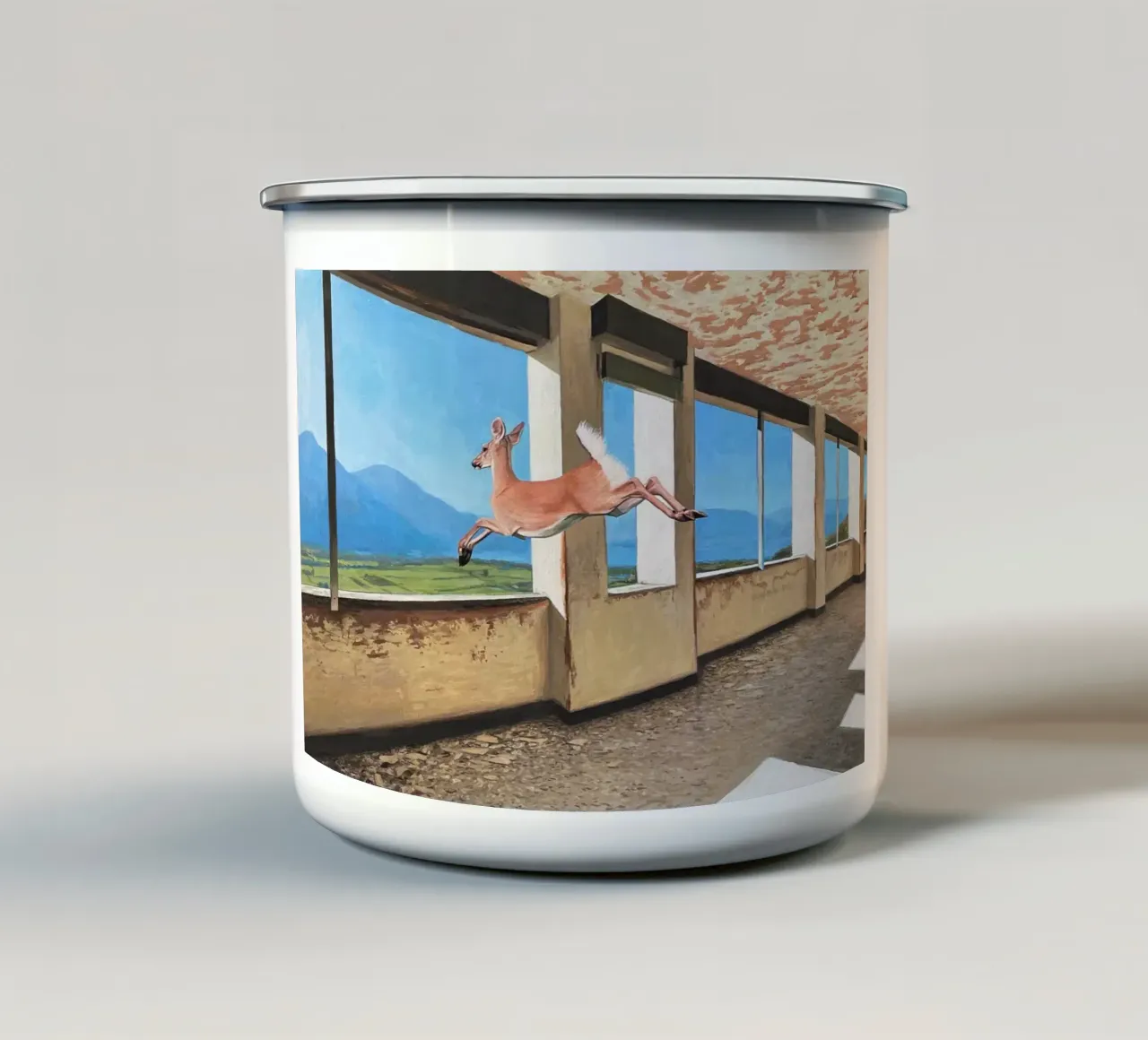 Josh Keyes Dentro e fuori tazza in smalto da Trudeau Art Galley