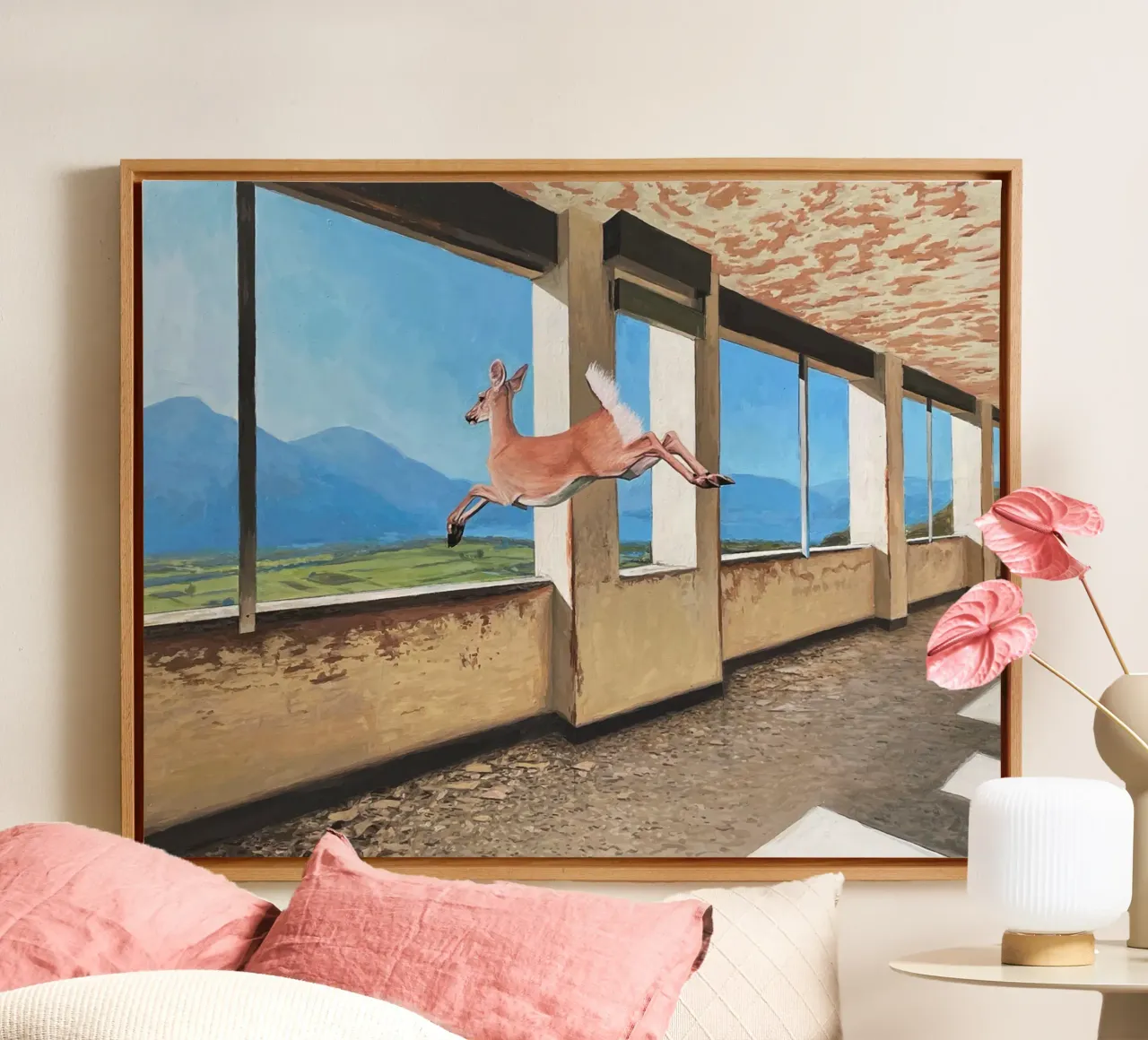 Josh Keyes Inside Out canvas with Floater frame by Trudeau Art Galley