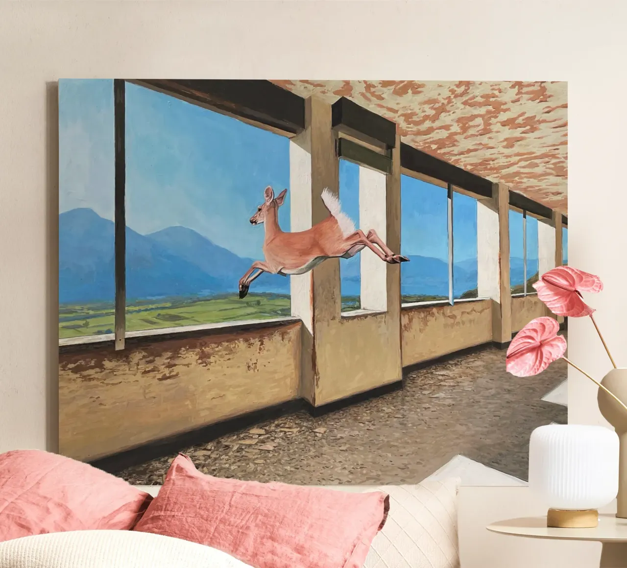 Josh Keyes Inside Out canvas with Floater frame by Trudeau Art Galley