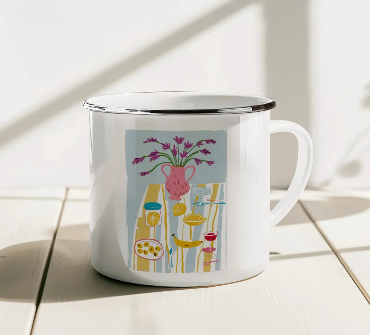 Limonata e fiori tazza in smalto da Bruce Juice