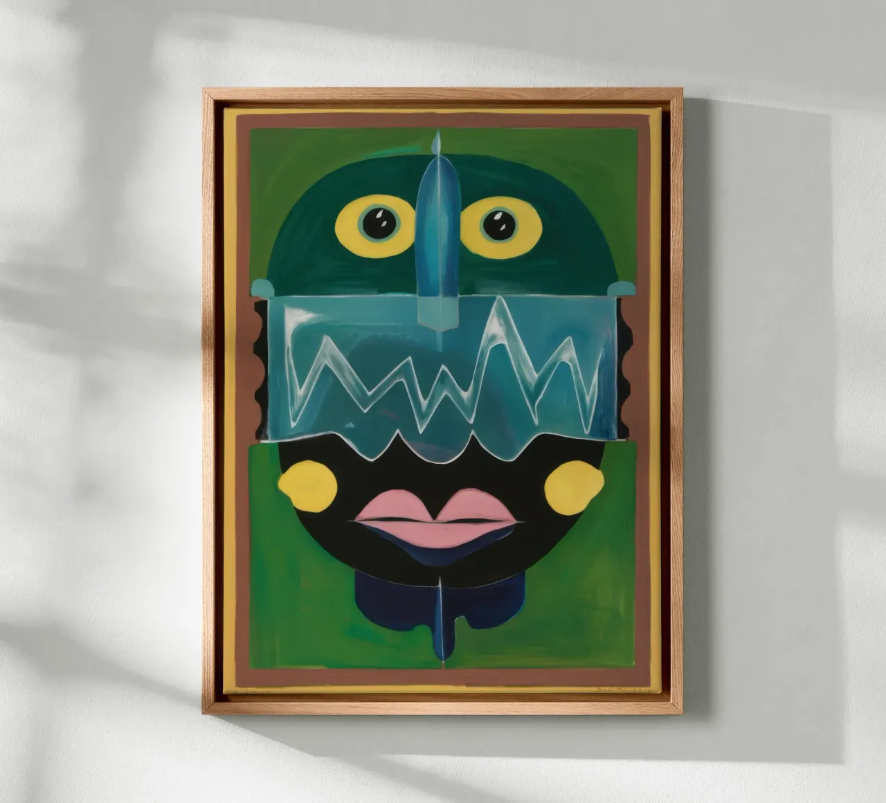 Abstracte groene totem canvas met Baklijst van Bruce Juice