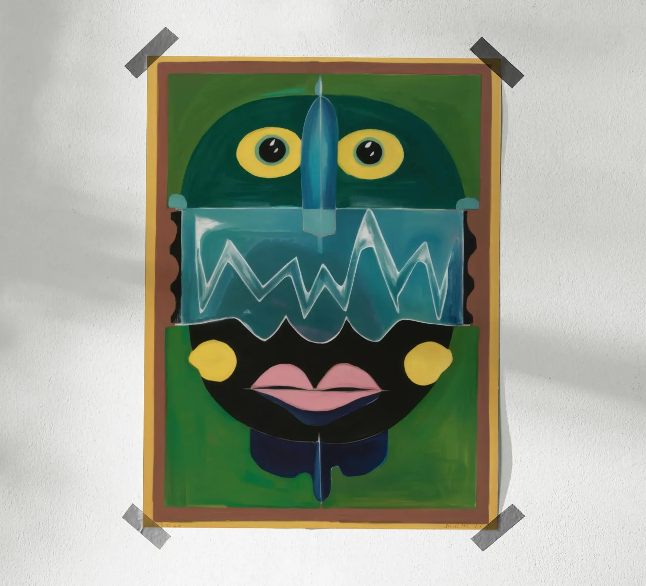 Totem verde astratto poster da Bruce Juice