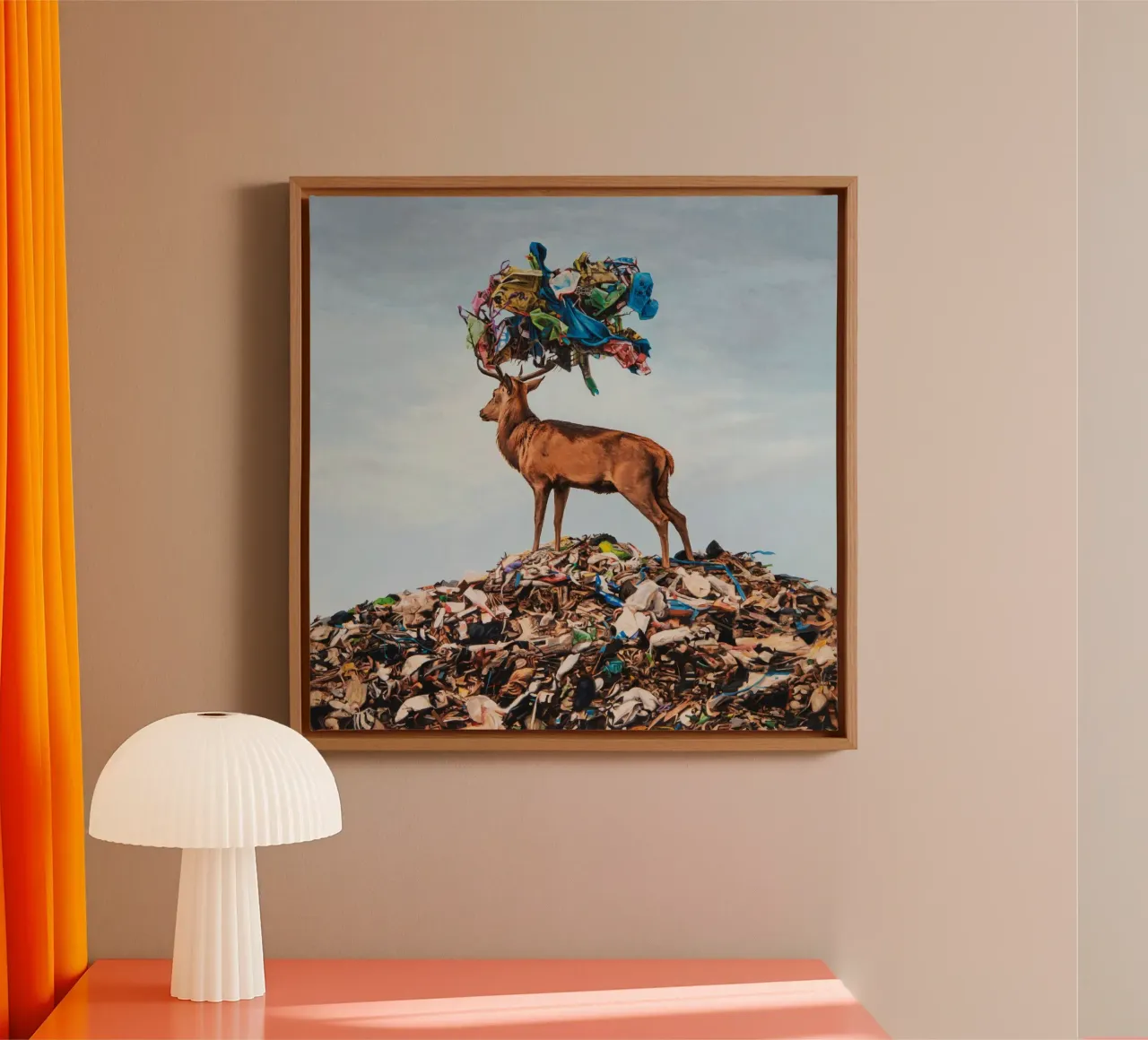 Josh Keyes Kroon canvas met Baklijst van Trudeau Art Galley