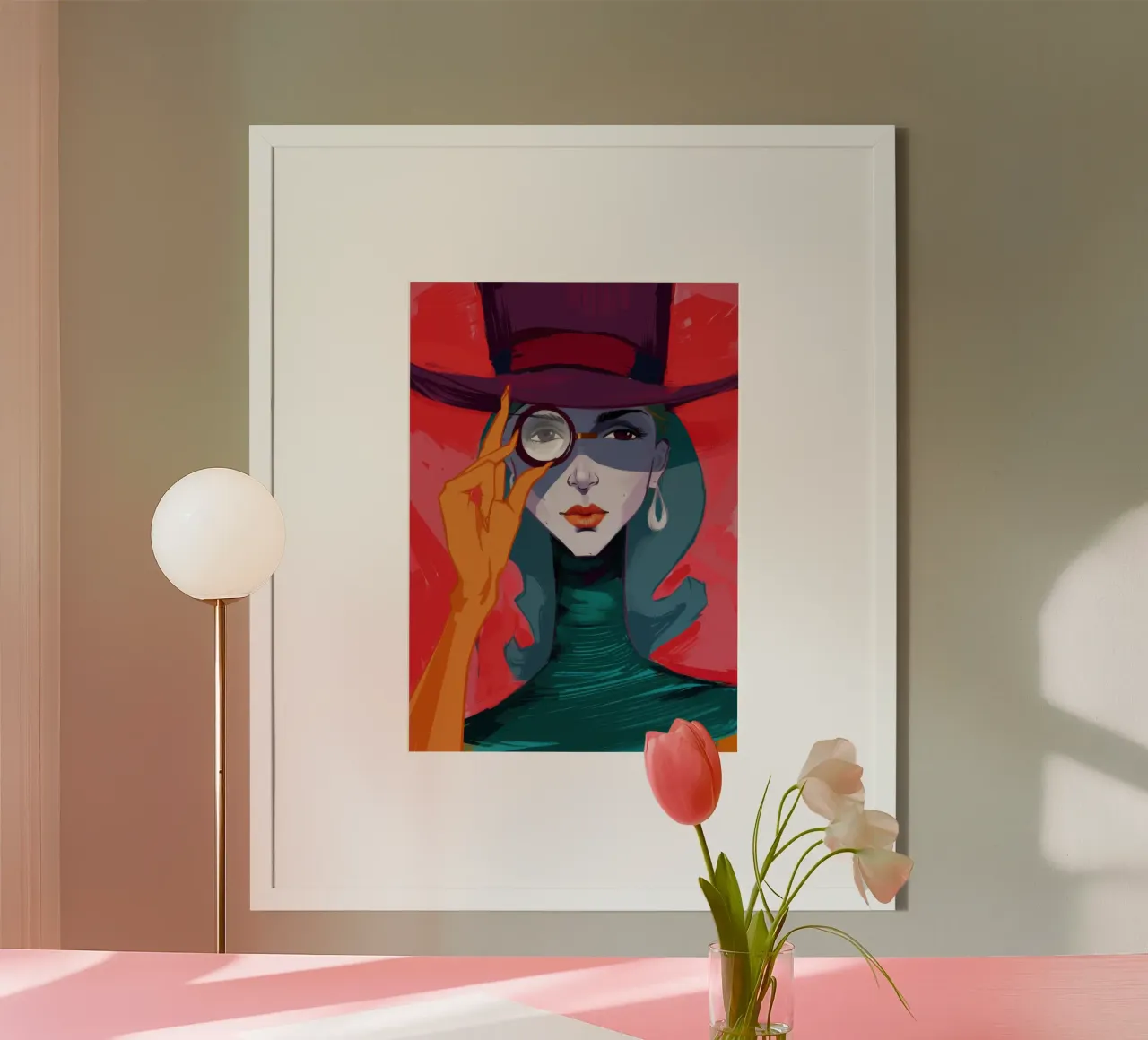 Enigma dalle labbra cremisi poster con telaio in plastica da Autumn Season