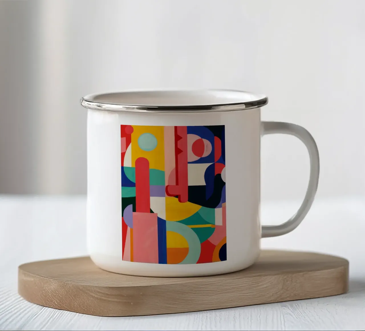 Cascata di colori cubisti tazza in smalto da Bruce Juice